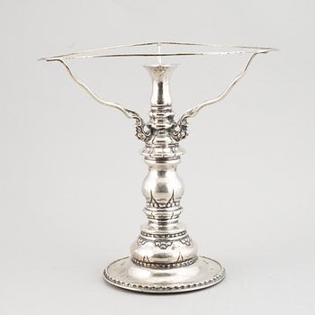 A Swedish silver table lamp, maker's mak CG Hallberg, Stockholm, 1923.