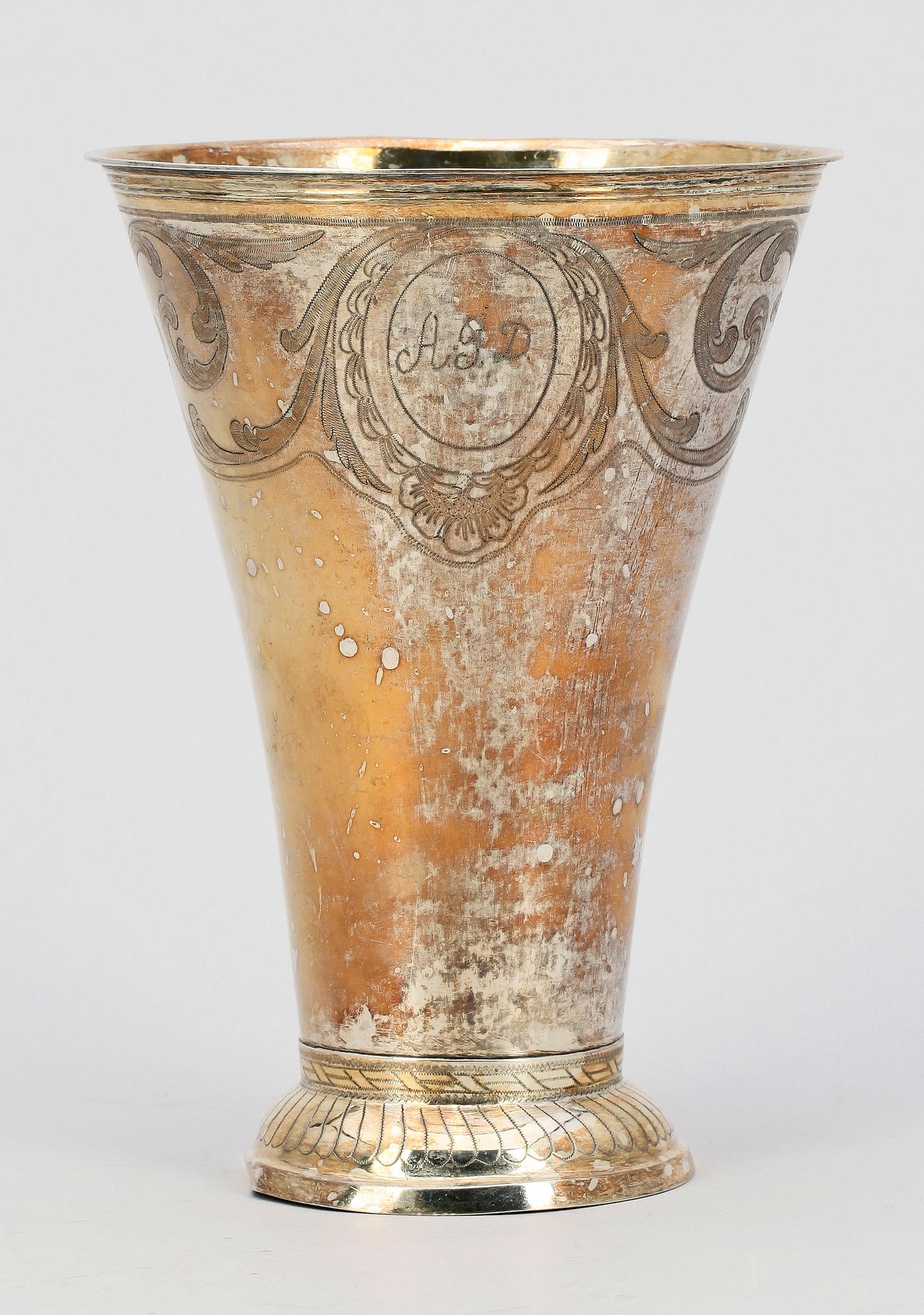 BÄGARE, silver, Nils Limnelius, Stockholm, 1806. Vikt ca 483 g.