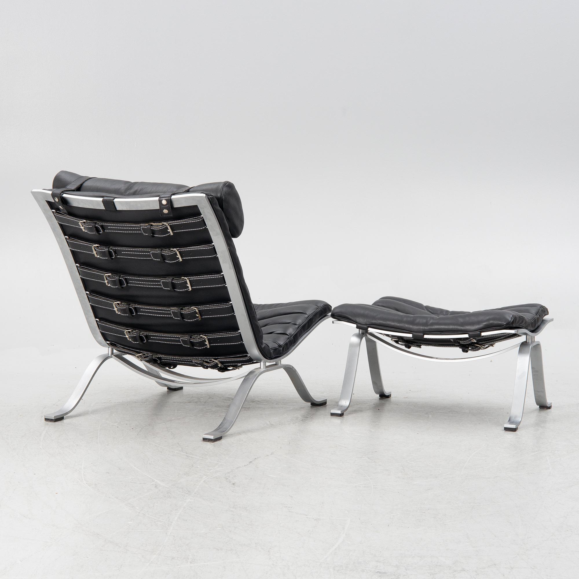 Arne Norell, "Ari", armchair with footstool, Norell Möbel AB.