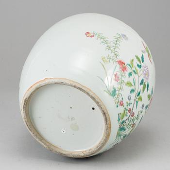 A Chinese famille rose jar, 20th century.
