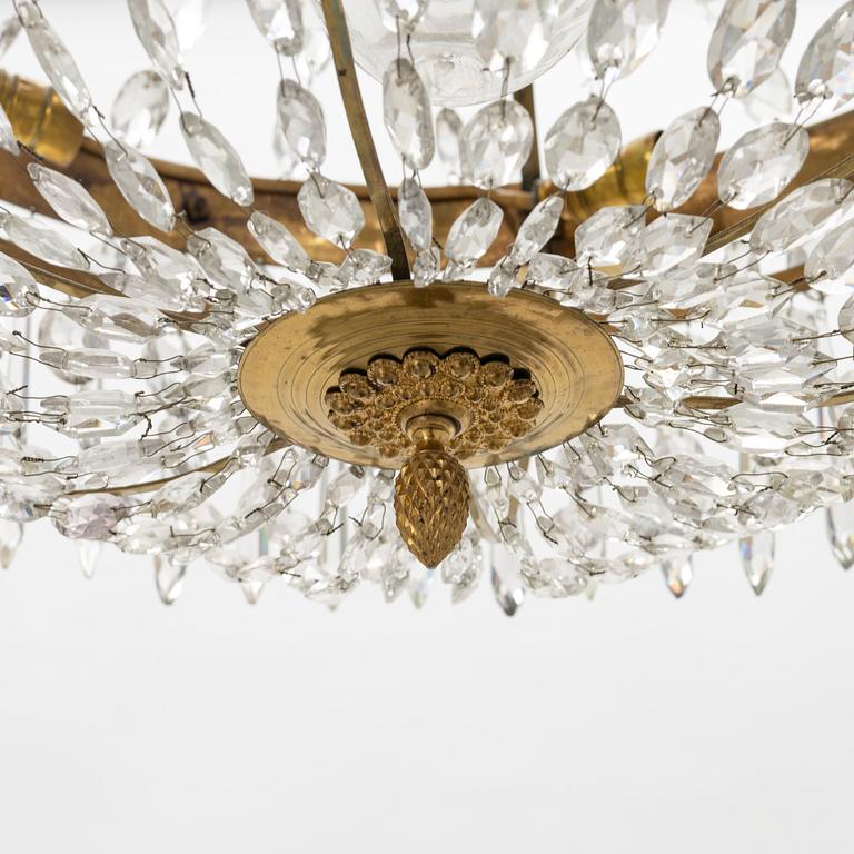 Chandelier, Empire style, mid-20th century.