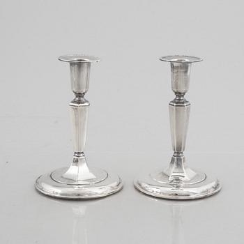 Two pairs of Swedish silver candlesticks, including TESI, Gothenburg 1961.