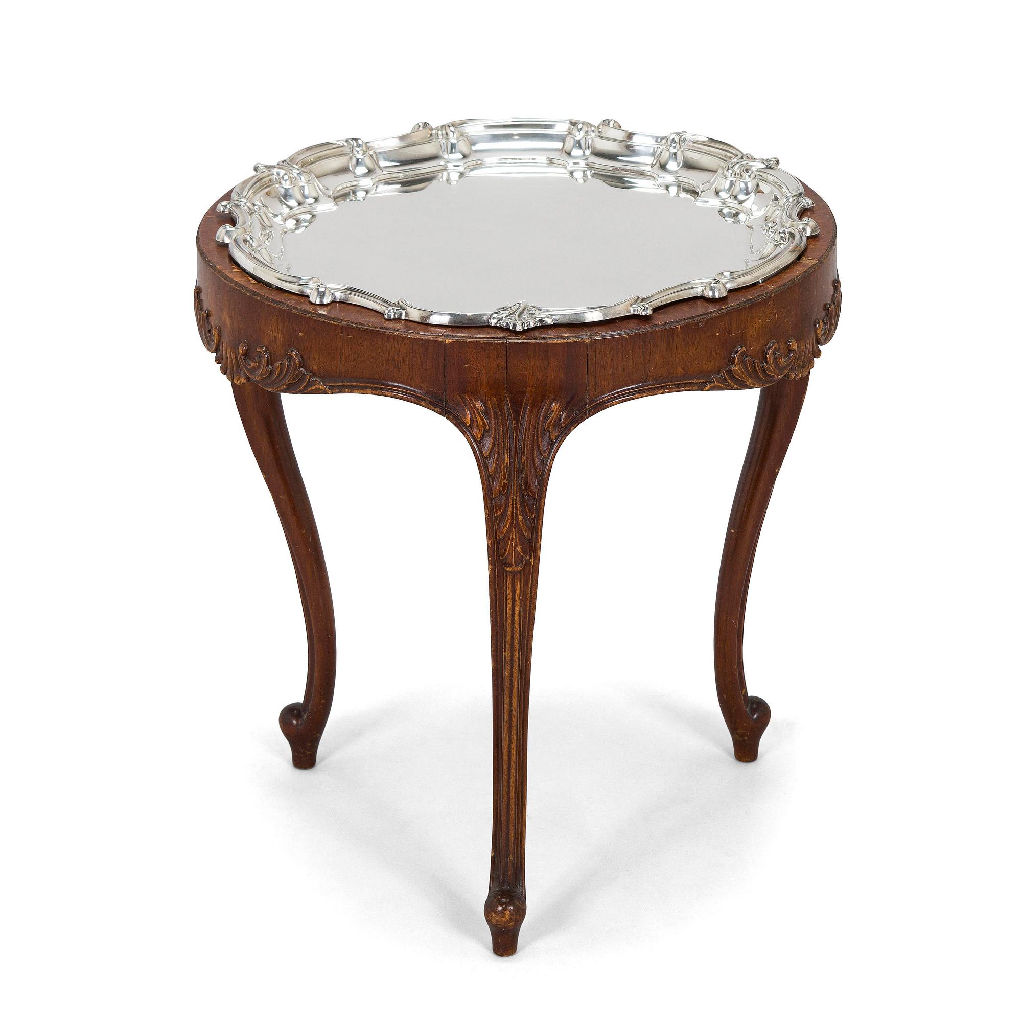 Brickbord, sterlingsilver och mahognyfaner, Mappin & Webb, London 1912, stommen av Paul Boman.