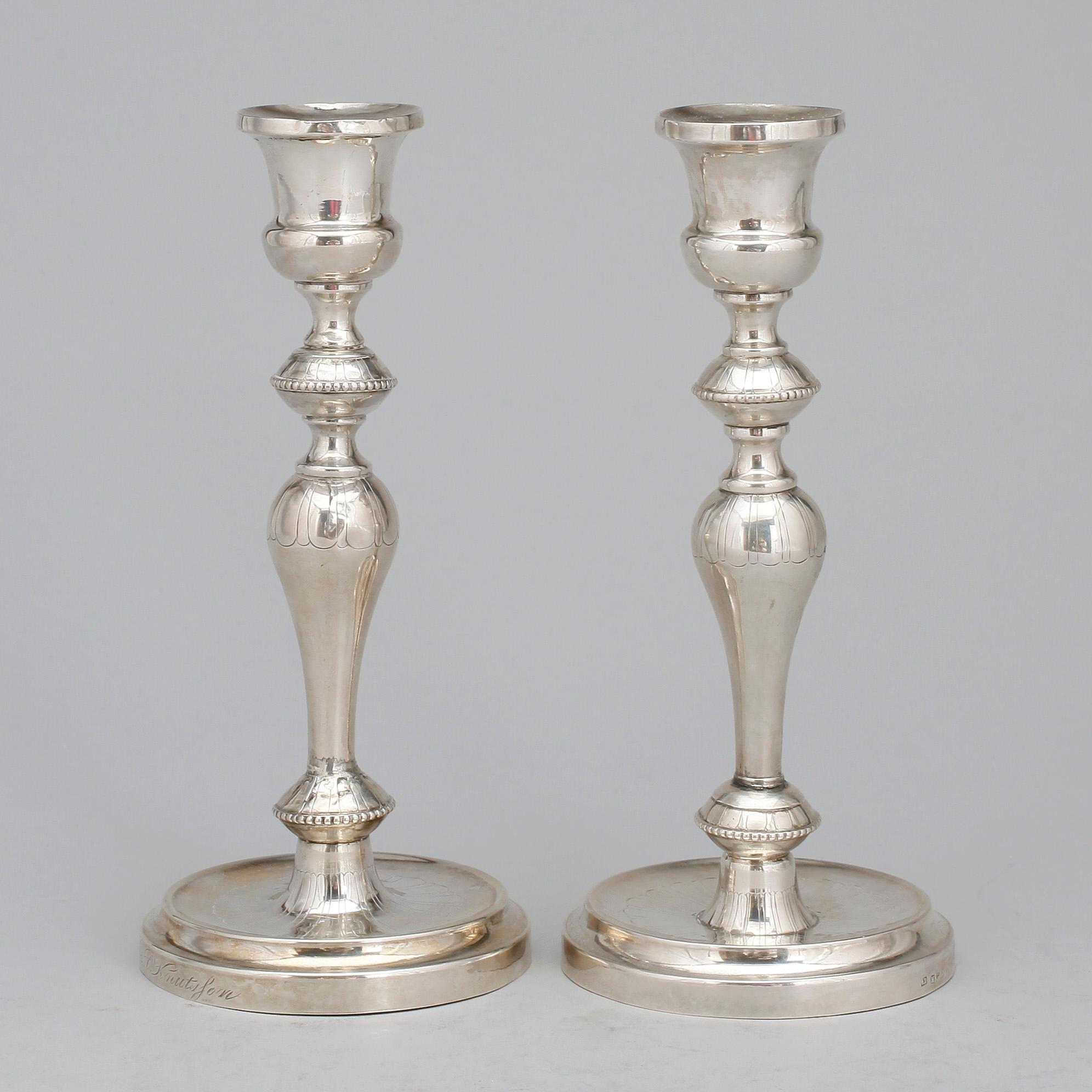 LJUSSTAKAR, ett par. Silver. Guldvaru AB Malmö, 1965. Tot ca 175 g.