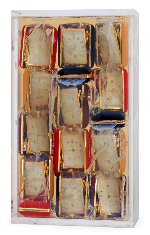 Arman (Armand Pierre Fernandez), Accumulation with clocks.