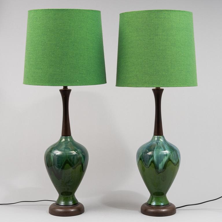 A pair of table lamps, second half of the 20th century.