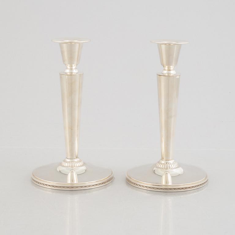 Eric Råström, ljusstakar, ett par, silver, CG Råström, Stockholm 1969.