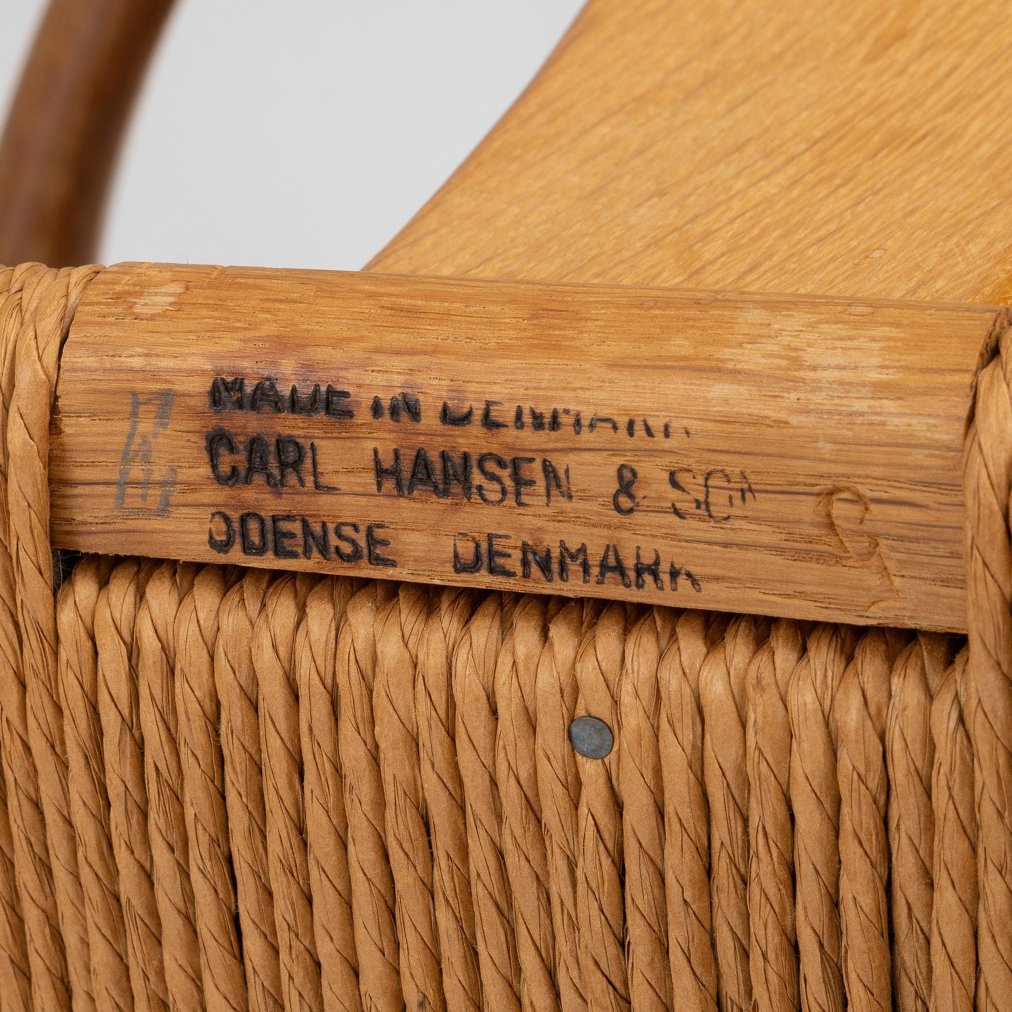 Hans J. Wegner, stolar, 7 st, CH 24, "Y-stolen" Carl Hansen & Son, Danmark.