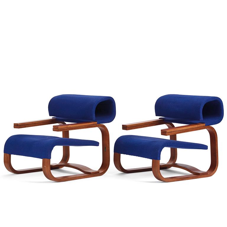 Jan Bocan, a pair of easy chairs, Thonet, executed for the Czechoslovakian Embassy, Stockholm 1972.