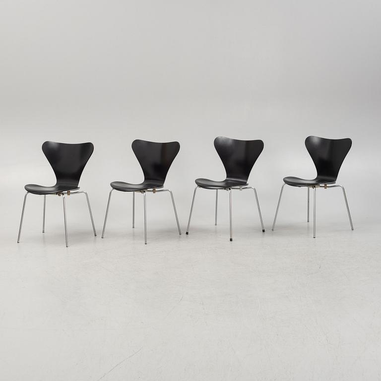 Arne Jacobsen, stolar, 4 st, "Sjuan", Fritz Hansen, Danmark,