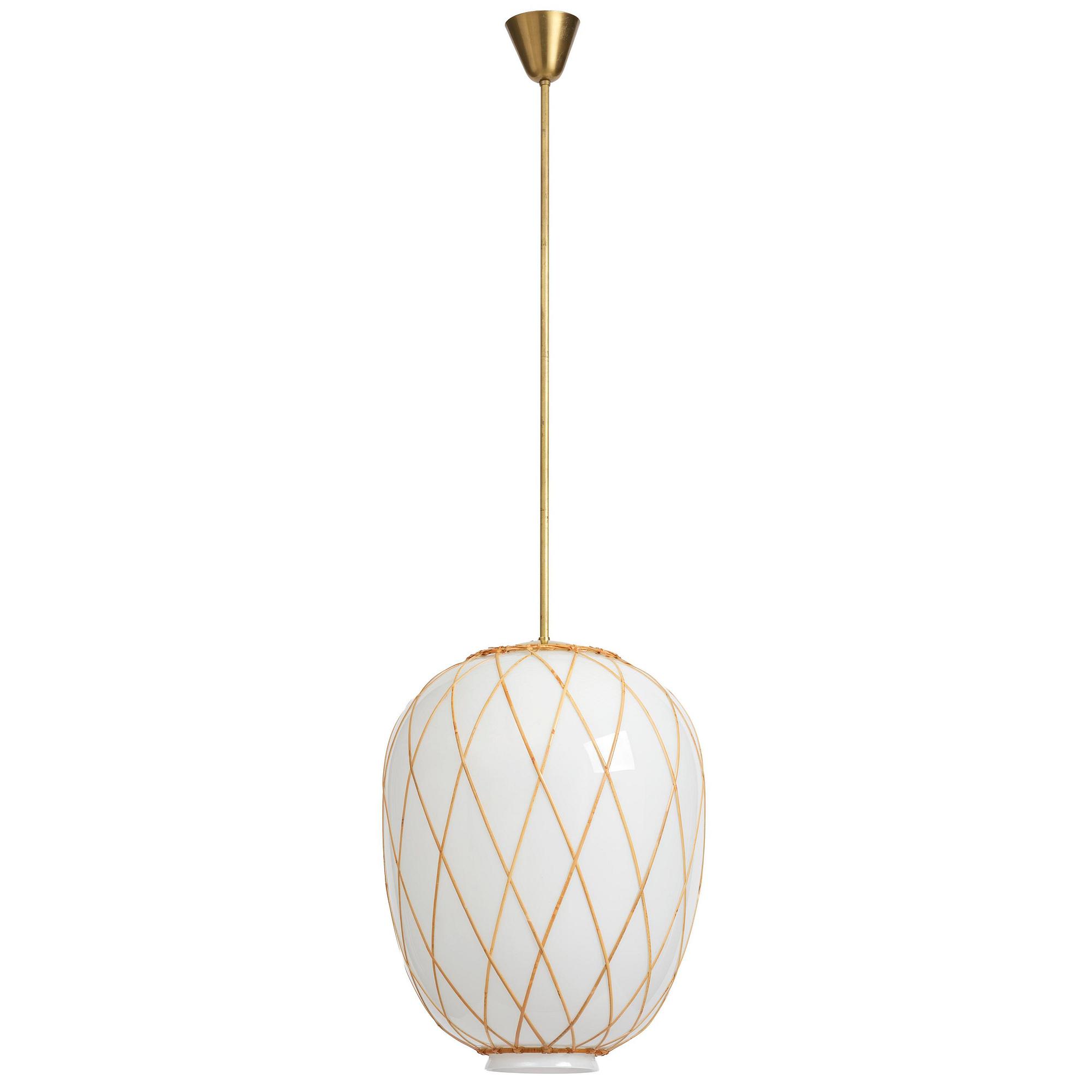 Harald Notini, taklampa, modell 11555, Arvid Böhlmarks Lampfabrik, Stockholm, 1940-tal.