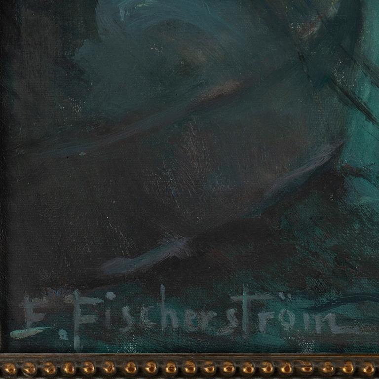Edit Fischerström, olja på duk, signerad.