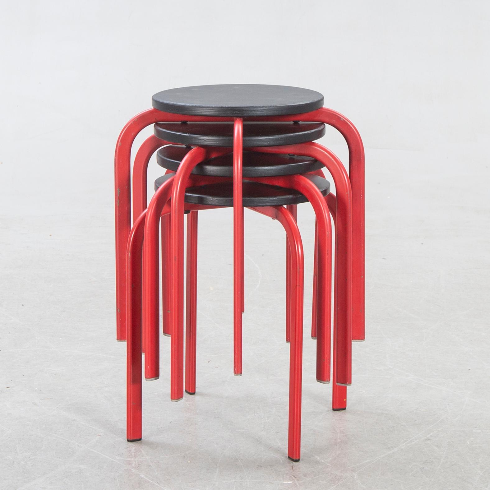 A set of four stools from SIS Denmark later part of the 20th century.