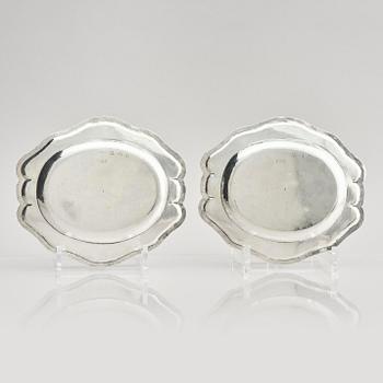 A pair of Swedish 18th century silver sugar bowls, marks of Henrik Wittkopf the younger and Pehr Zethelius, Stockholm.