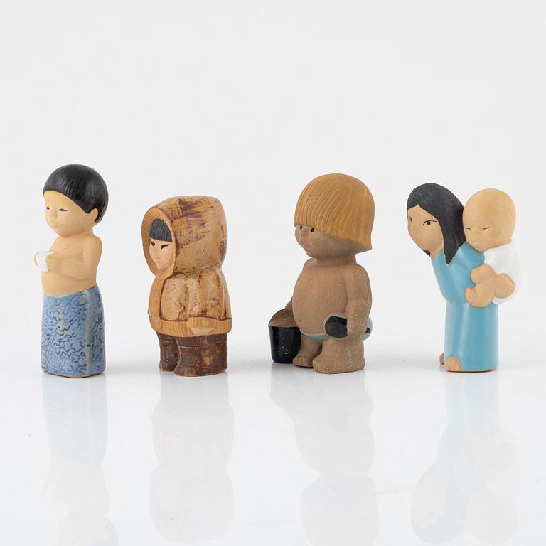 Lisa Larson, a set of eight figurines from the series 'All världens barn', Gustavsberg and Rörstrand.