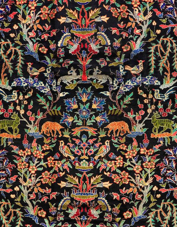 a Figural Fariden carpet (Esfahan area) 307 x 185 cm.