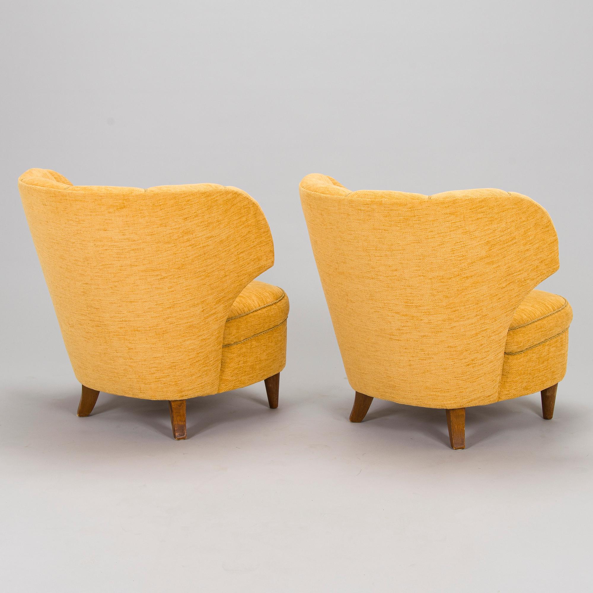 A pair of armchairs, mid-20th century.