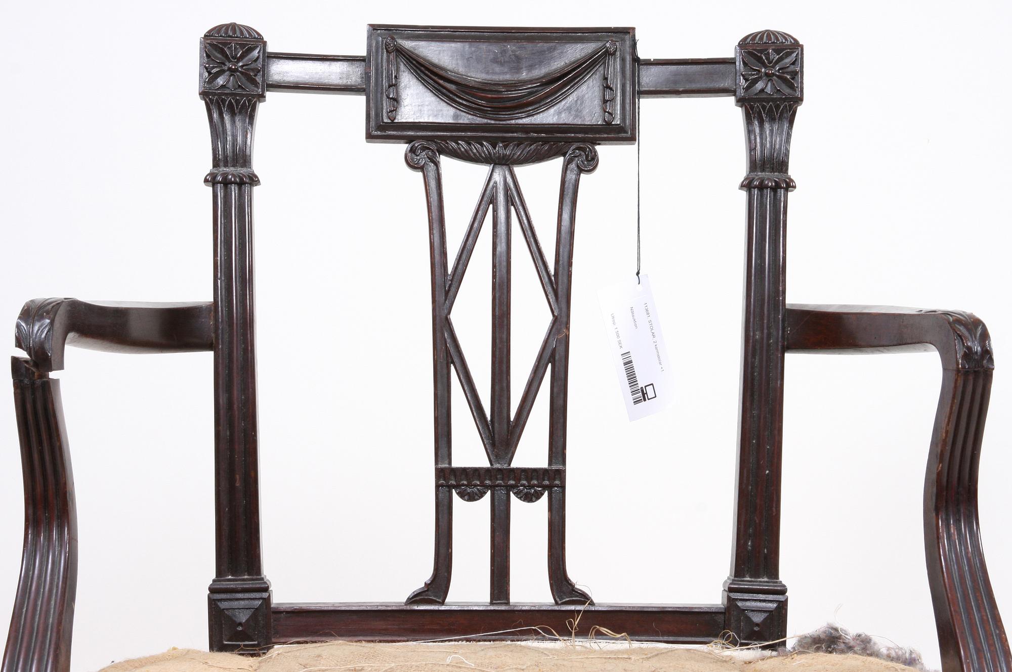 KARMSTOLAR, ett par, samt STOL. Ny-Louis XIV-stil. 1800-/1900-tal.