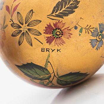 Rut Bryk, two ceramic decorative eggs signed Bryk.