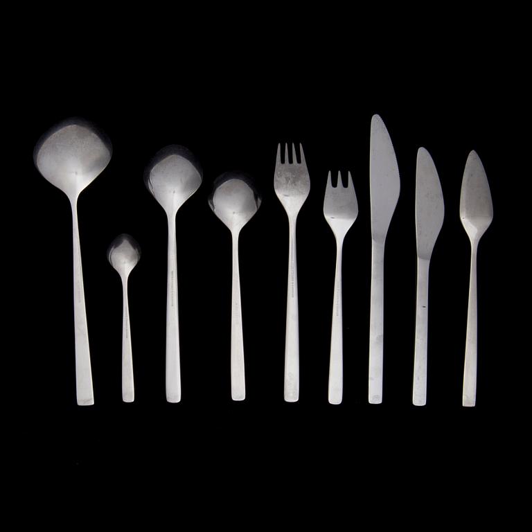 BESTICKSERVIS, 73 delar, rostfritt stål. "Fuga" Tias Eckhoff, Gense samt Dansk Knivfabrik, Lundtofte, Danmark.