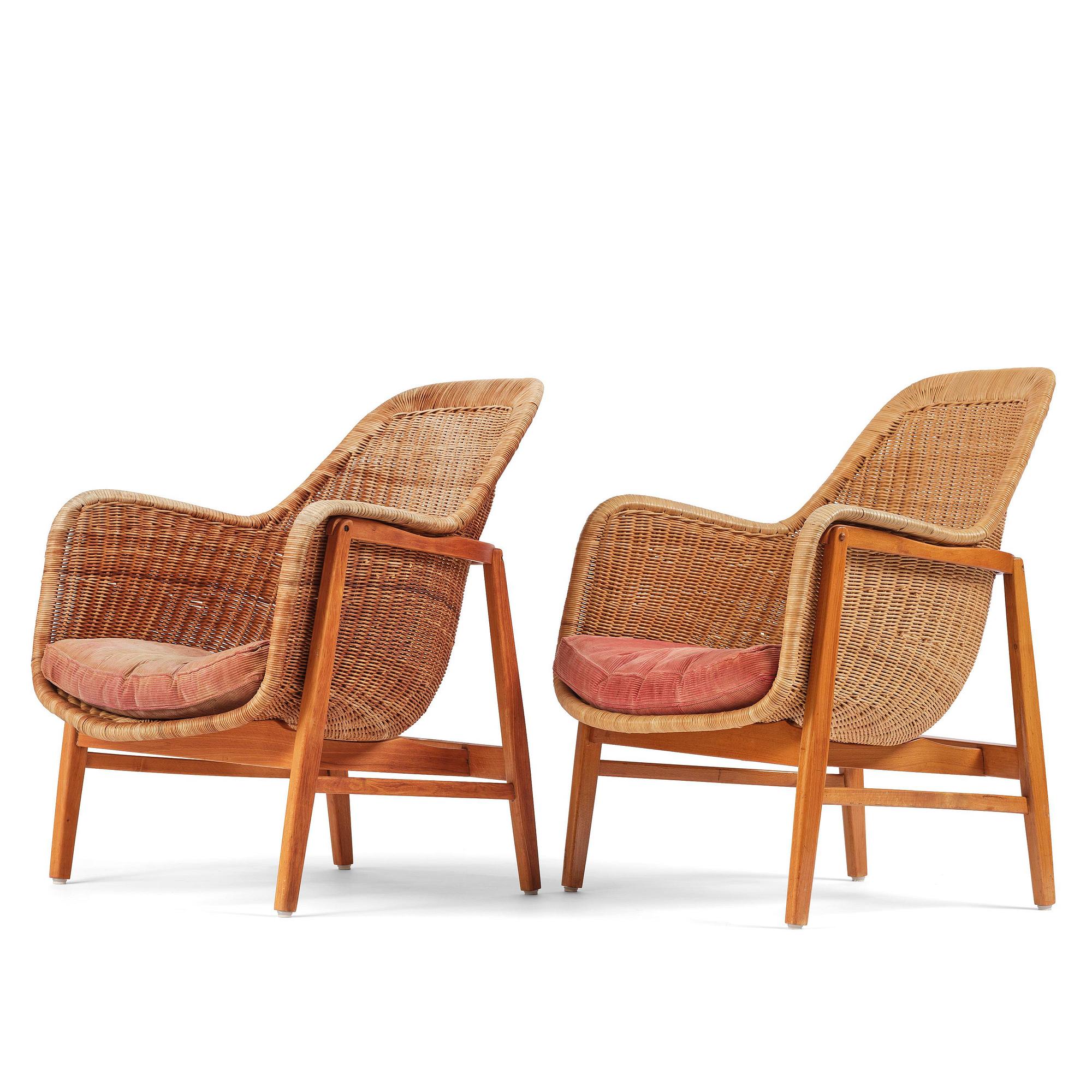 Scandinavian Modern, fåtöljer, ett par, 1950-tal.