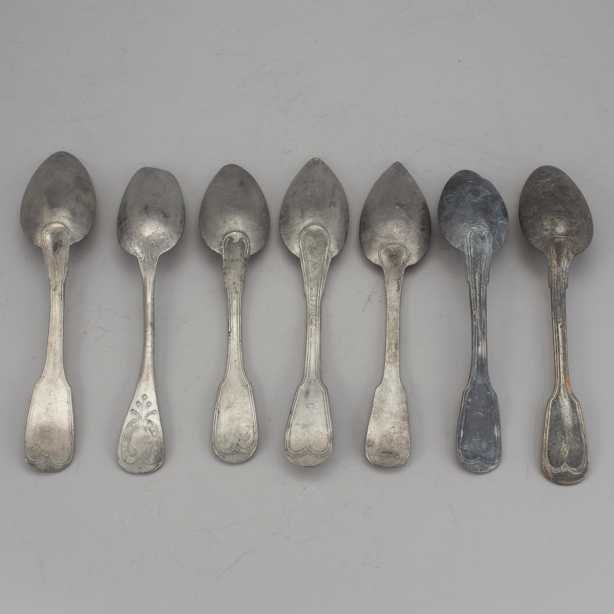 SKEDAR, 17 stycken, tenn, 17/1800-tal.