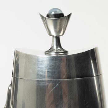 A three-piece silver coffee service by Helge Lindgren for K. Andersson, Stockholm, 1958.