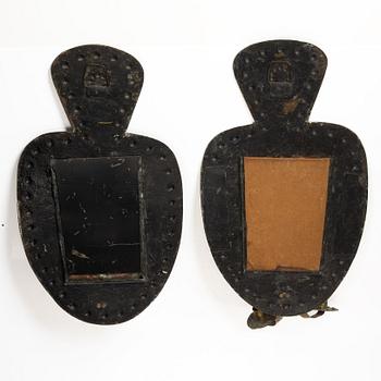 Ljusplåtar, ett par, omkring år 1900. Barockstil.