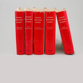 BÖCKER, 5 volymer, Svenskt Konstnärslexikon I-V, Allhems Förlag, 1952-1967.
