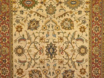 A carpet, Sumak design, ca 367 x 280 cm.