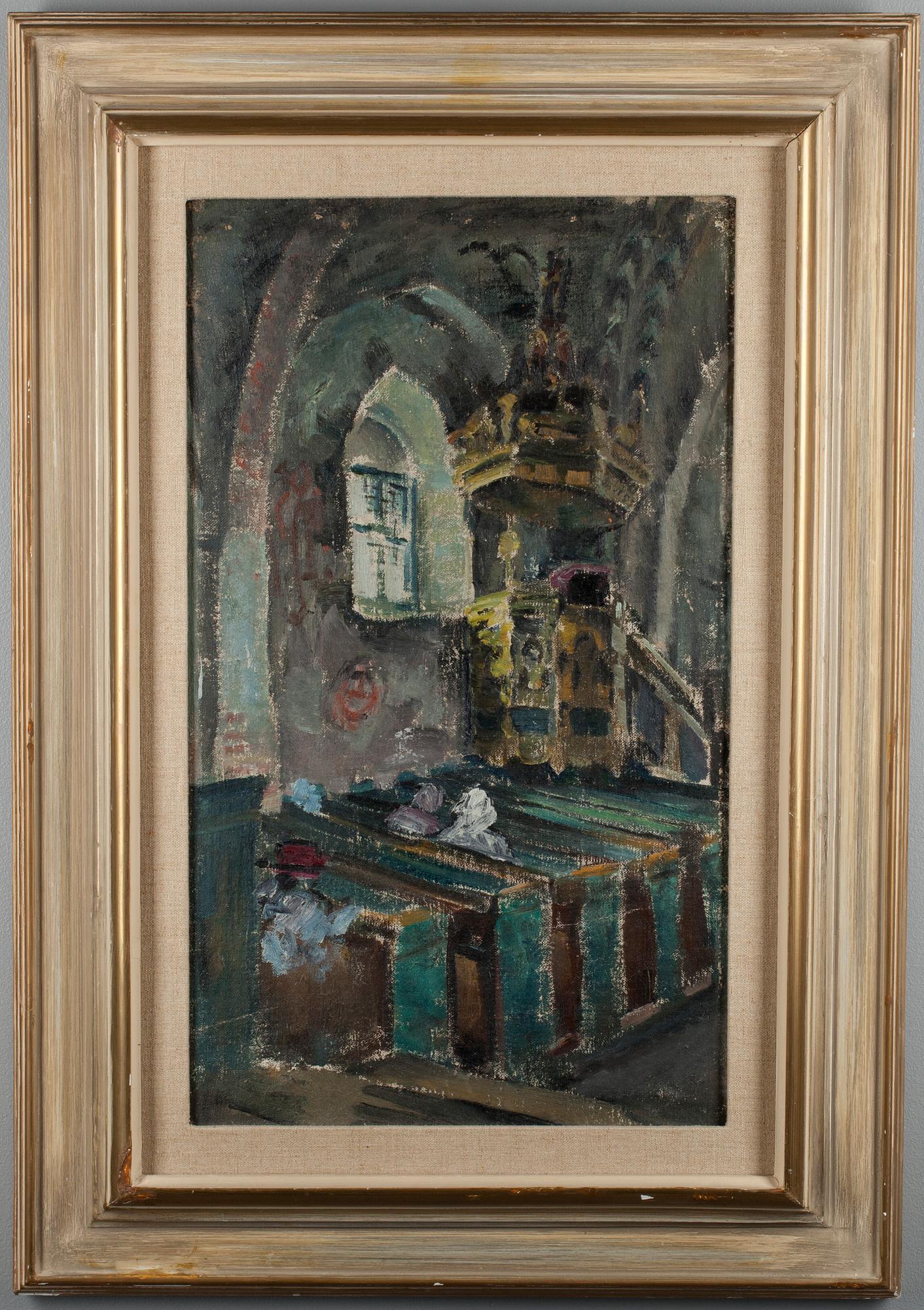 EMIL RAUTALA, olja på skiva,