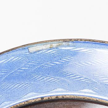 Two sterling Silver Guilloche Enamel frames, marks of David Andersen, Oslo Norway early 20th century.