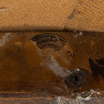 Taburetti, Erik Öhrmark, (mestari Tukholmassa 1777-1813), signeerattu ja sinettimerkitty, kustavilainen, Ruotsi.