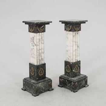 Pedestals, a pair from the late 19th century.