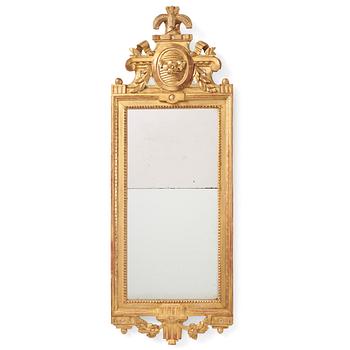 95. A Gustavian giltwood mirror by C. G. Fyrwald (master in Stockholm 1776-1825).