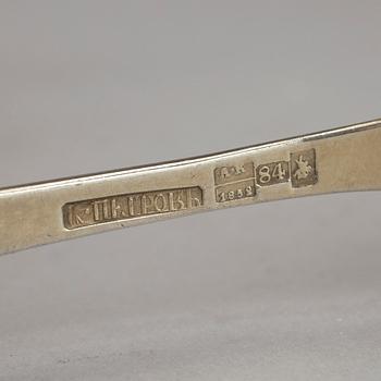 PARTI SILVER, 4 delar. Bl a okänd mästare, Moskva 1856. Vikt ca 232 gram.