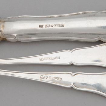 A 24-piece set of 'Chippendale' silver cutlery, Finnish hallmarks 1987-91.