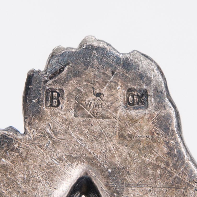 SKULPTUR, försilvrad tenn, WMF 1900-talets början.