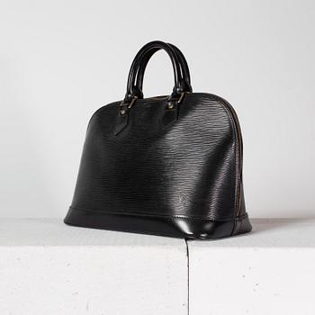 LOUIS VUITTON, a black Epi-leather top handle bag, "Alma".