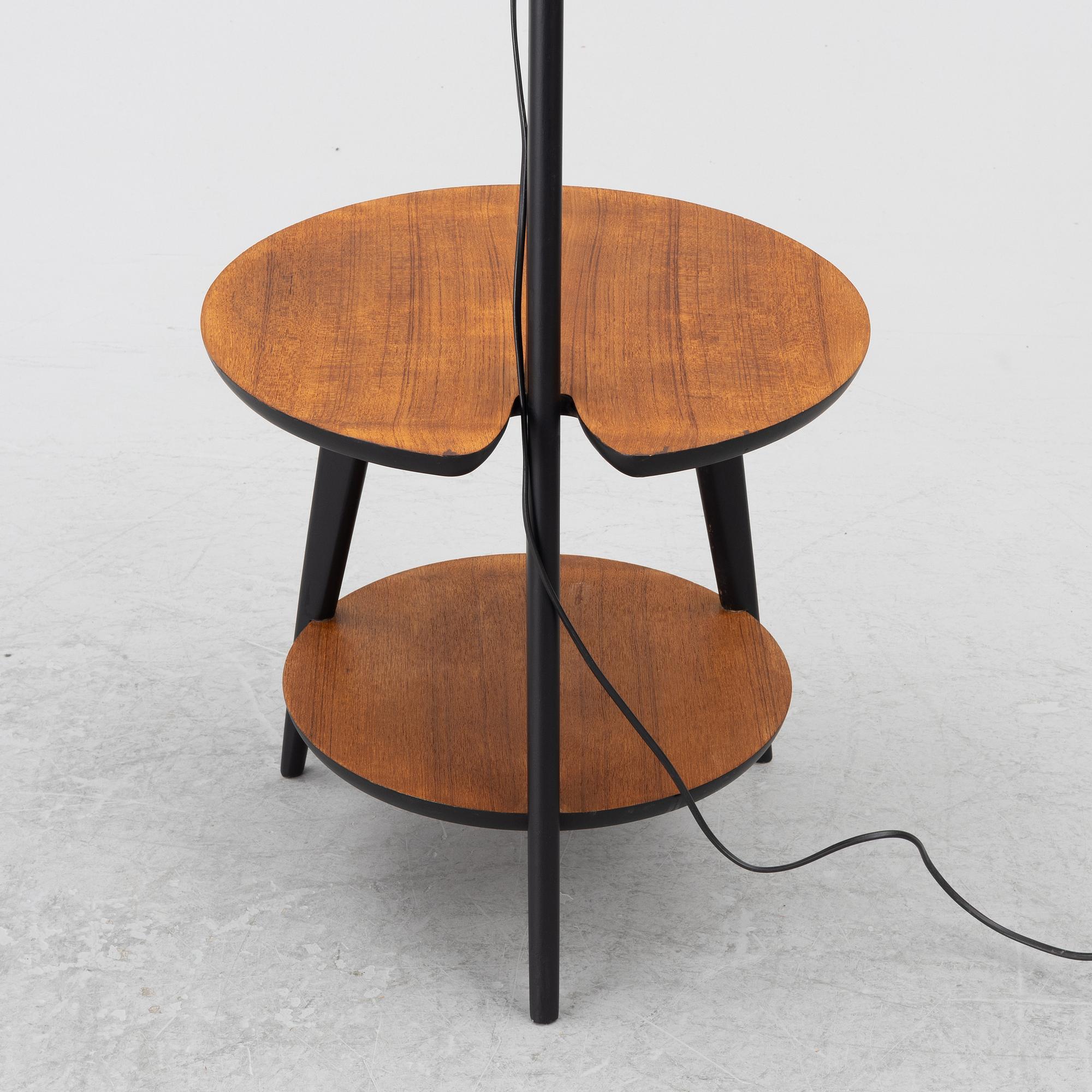 Golvlampa med bord, möjligen Lars Schiøler, Hoyrup Danmark 1960-tal.