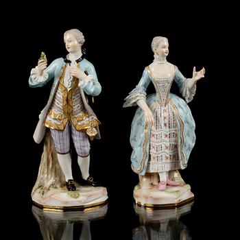 FIGURINER, ett par, Meissen. Porslin. 18/1900-tal.
