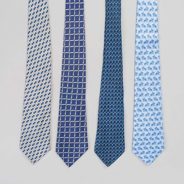 HERMÈS, ties, 4 pieces.