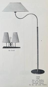 Harald Notini, a floor lamp, model '15334', Arvid Böhlmarks Lampfabrik, Sweden, 1940s.