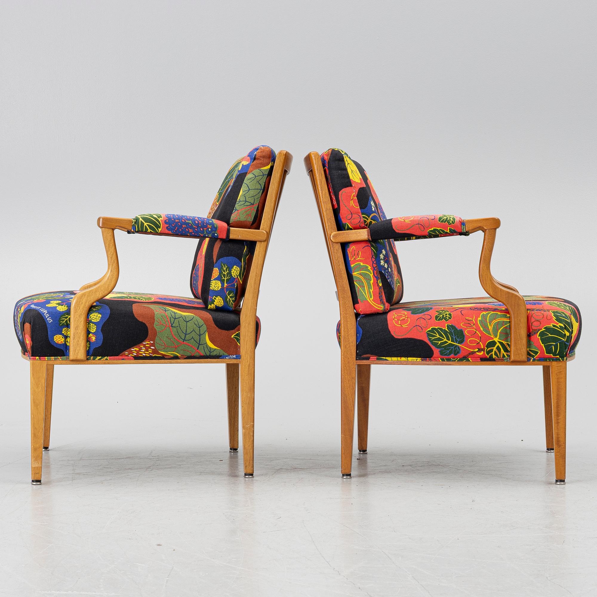 Josef Frank, fåtöljer, ett par, modell 969, Firma Svenskt Tenn, efter 1985.