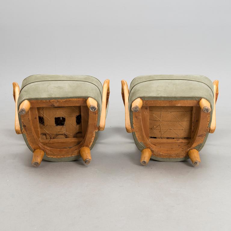 A pair of late 1940s armchairs, presumably designed by Runar Engblom.