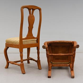 STOLAR, 6 st, senbarockstil, 1800-talets andra hälft.