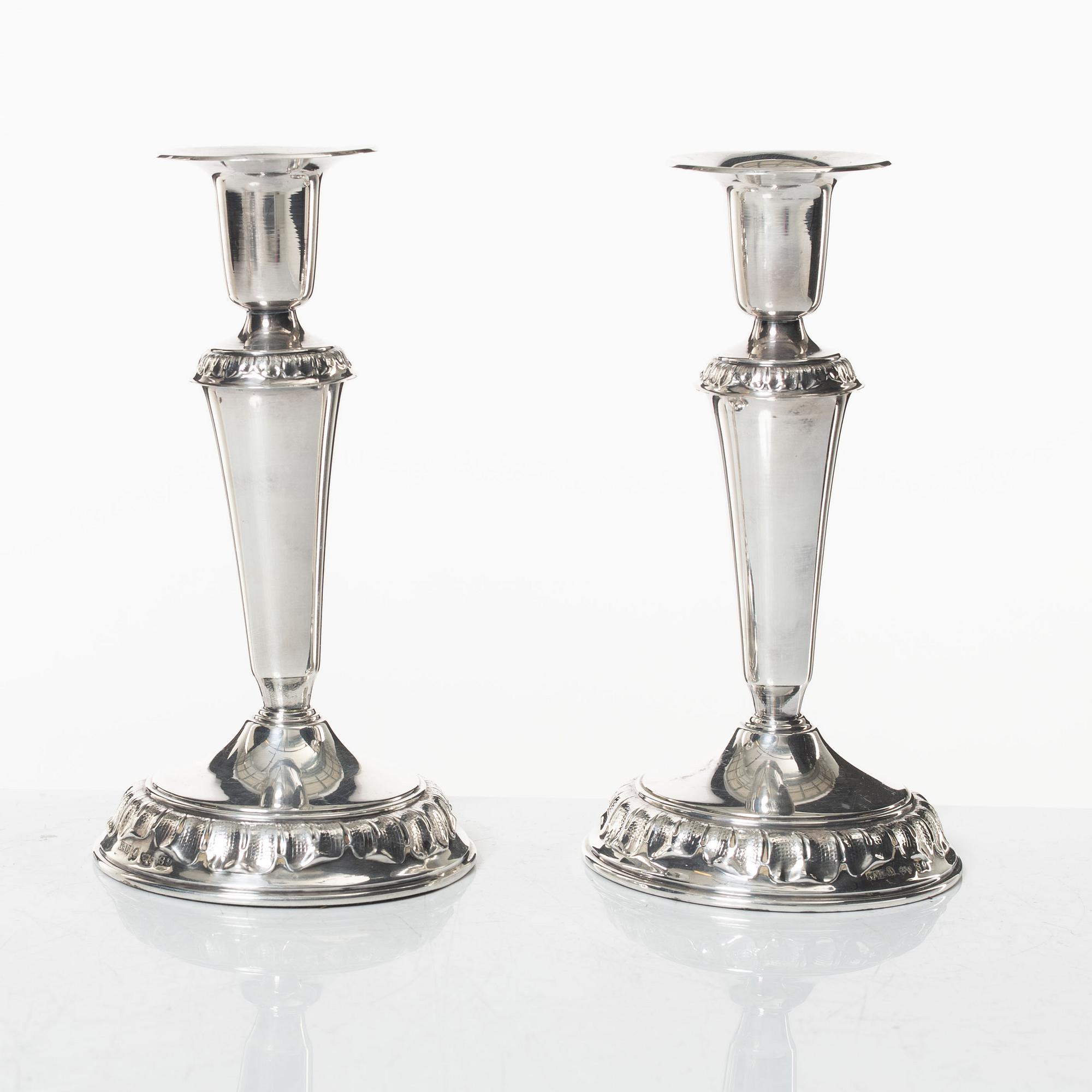 A pair of silver candlesticks, GAB, Stockholm, 1968.