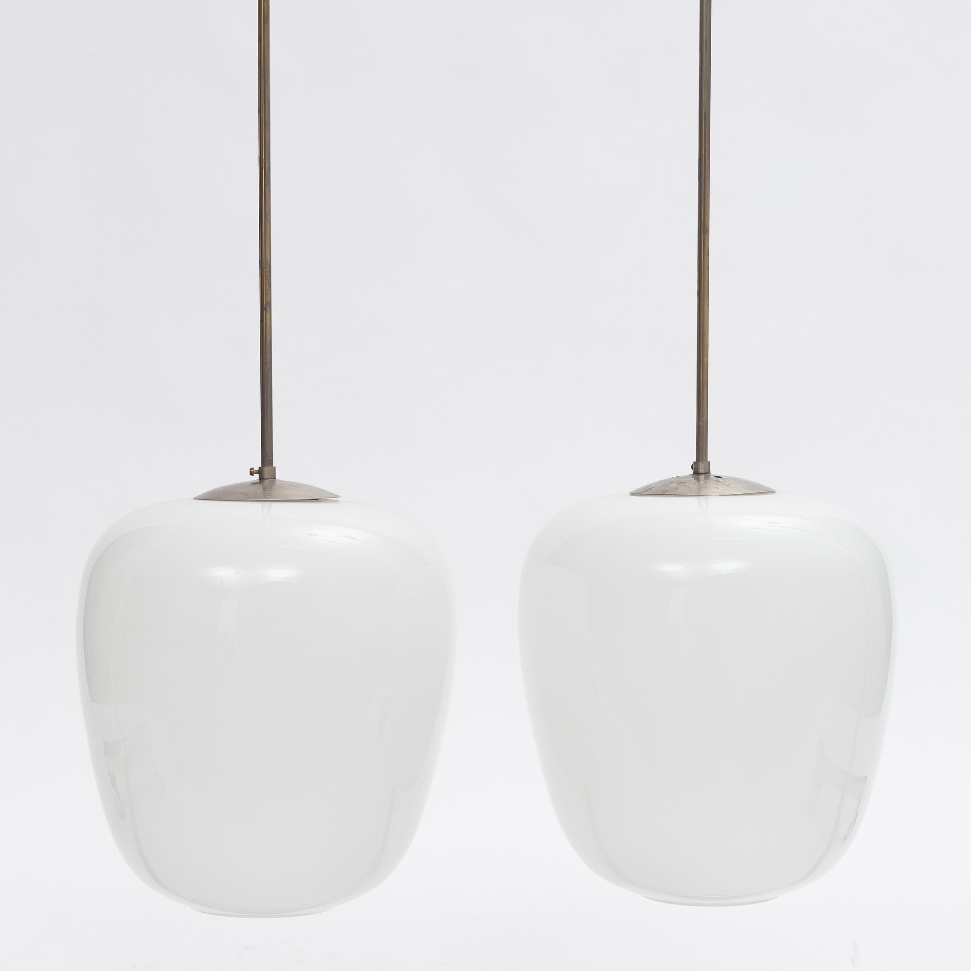Asea, a pair of ceiling lamps, Swedish Modern 1940s.