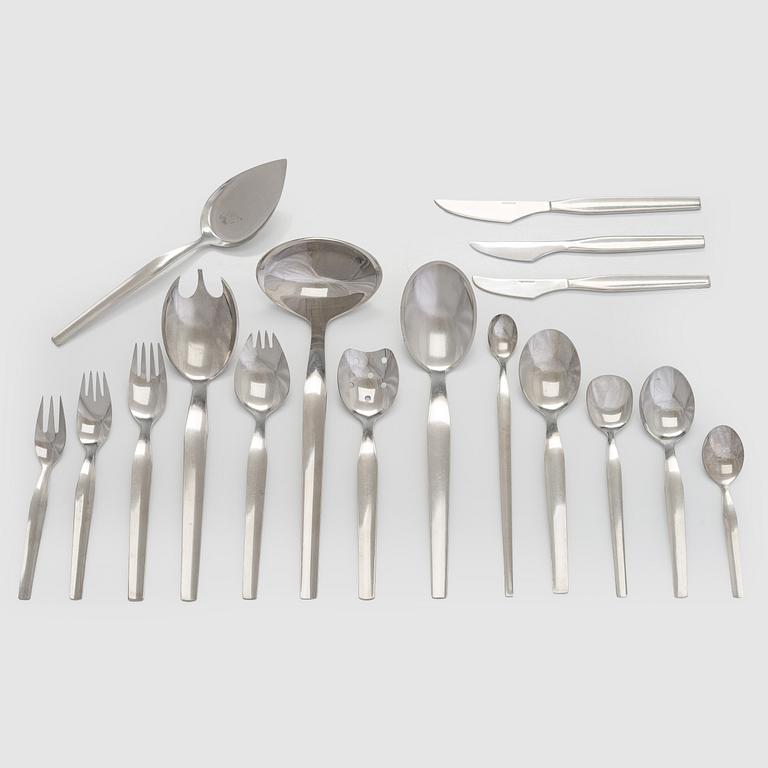 Tapio Wirkkala, a 110-piece set of 'Caravelle' steel cutlery, Hopeakeskus Oy Finland.