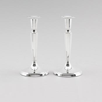 LJUSSTAKAR, 1 par, silver, Ceson, Göteborg, 1990.